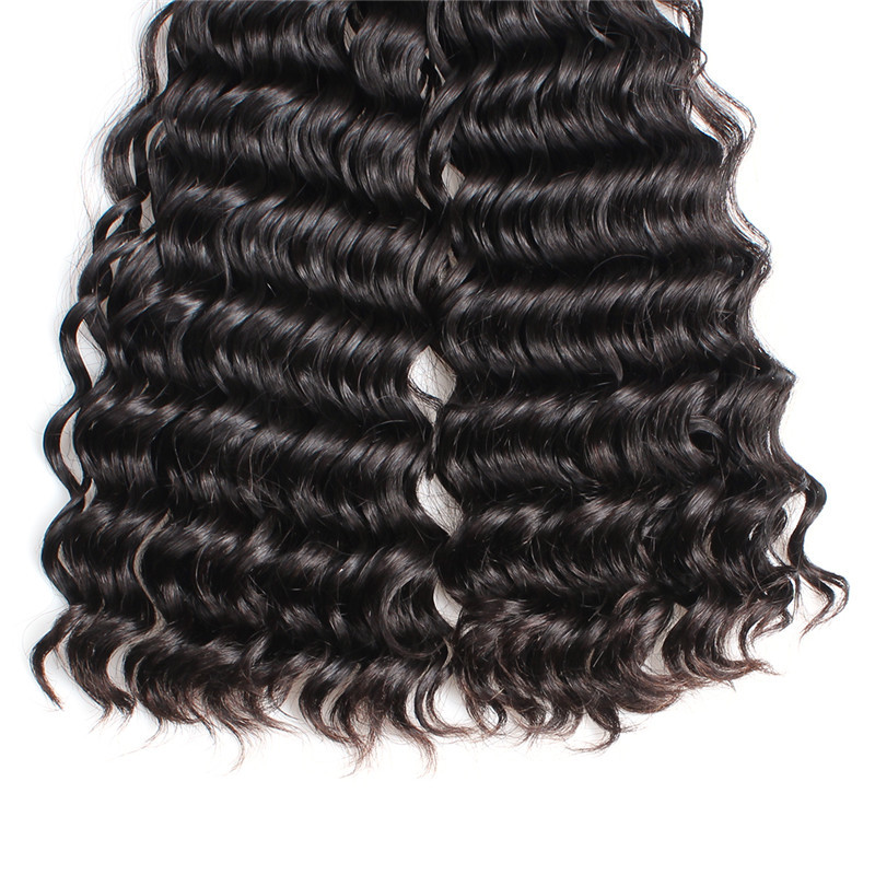 100% Unproducessed Natural Color Doble Wefted Virgin Indian Hair Deep Wave