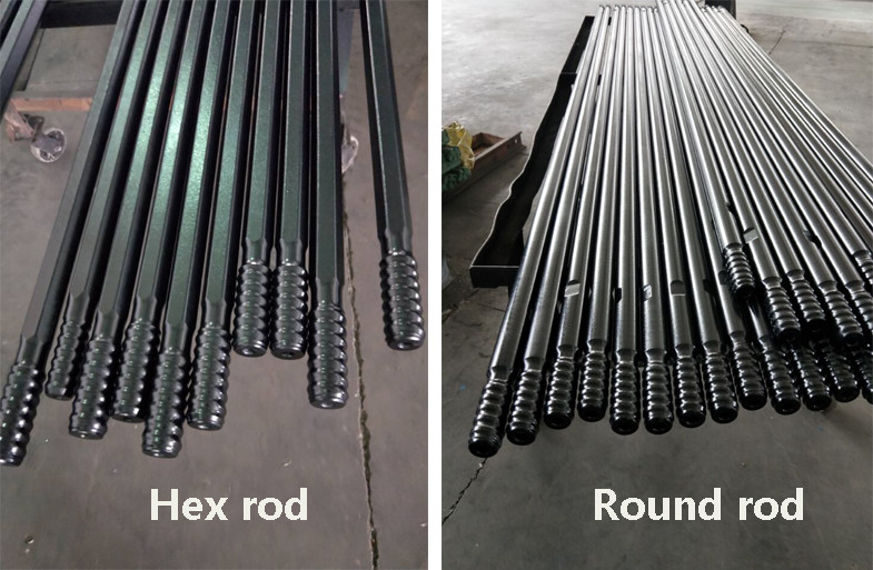 R32 Hex Round Steel Threaded Drill Rod High Strength For Mining Drill Machinery