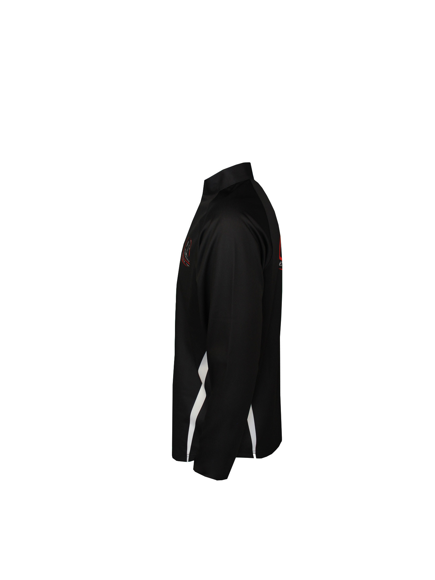 180G Stand Collar Black T Shirt Mens Long Sleeve With Zipper Sublimation Printing