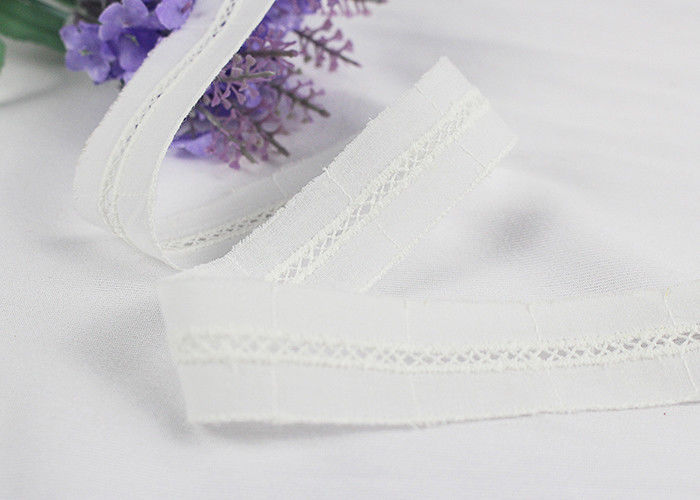 White Eyelet Cotton Embroidered Lace Trims Cotton Lace Ribbon For Fashion Market