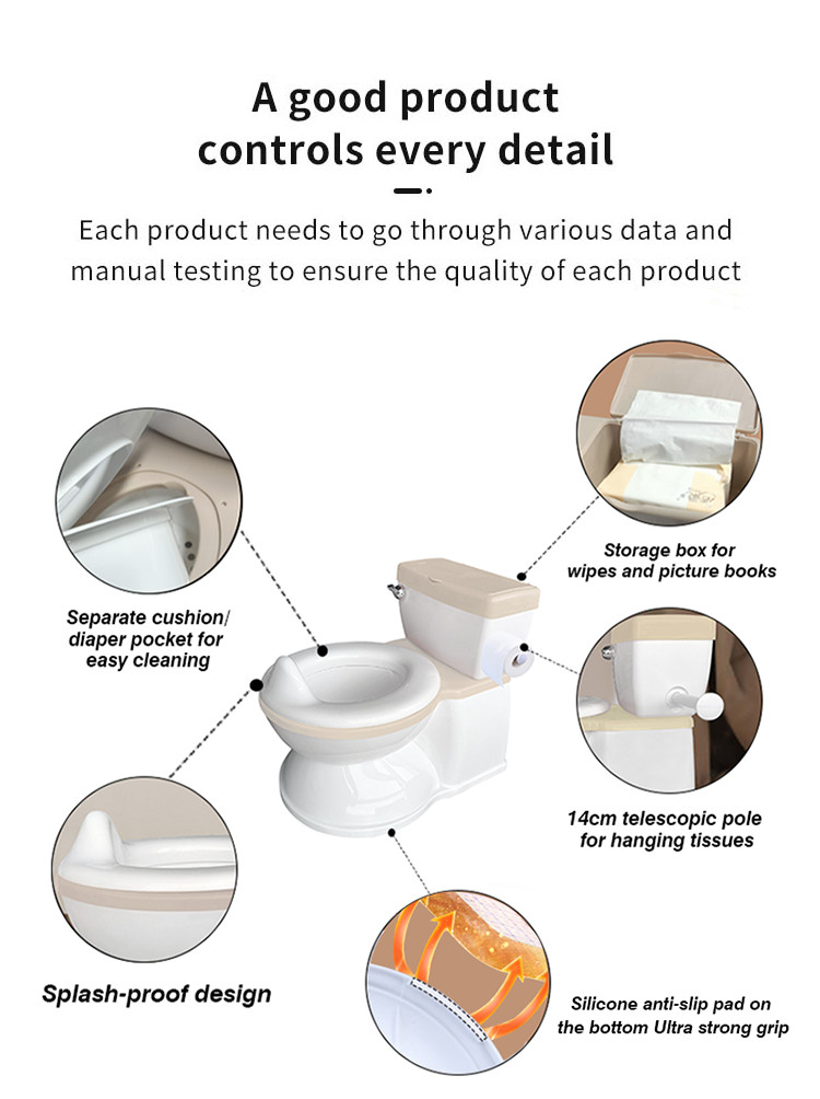 Baby Potty Toilet with Cute Cartoon Design Easy To Clean Kids Potty with Flushing Sound Music