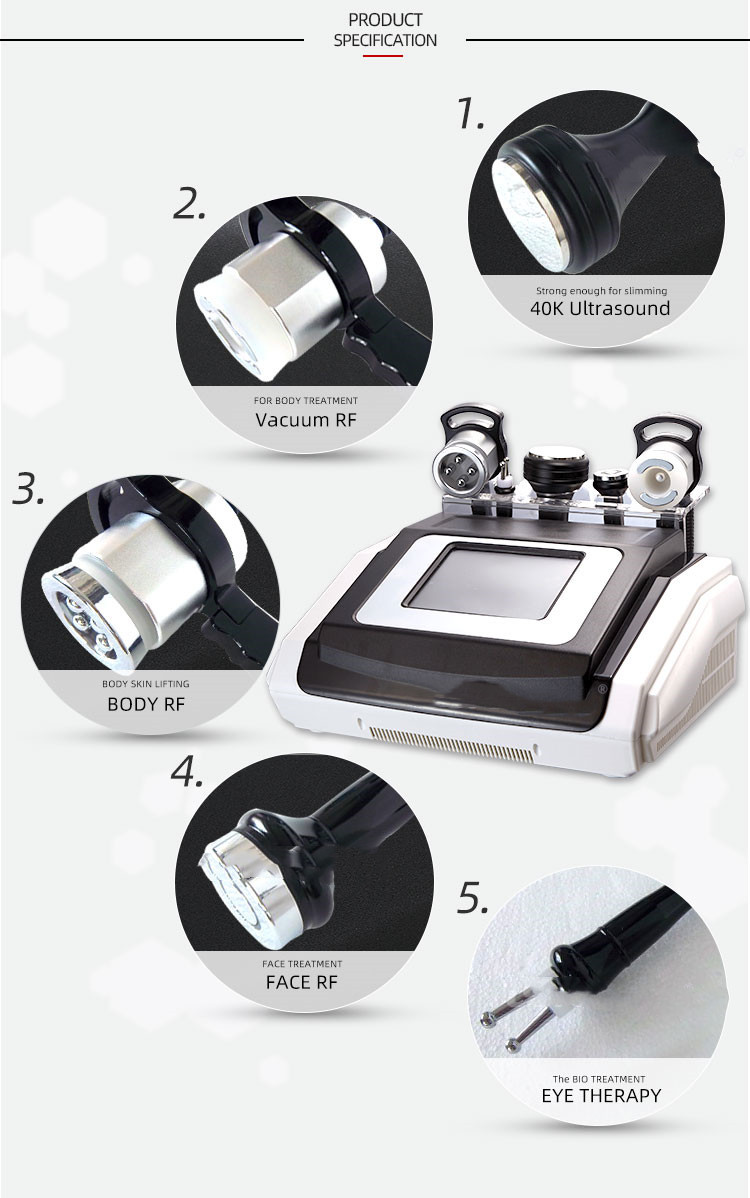 Fat Loss 5 In 1 Ultrasonic Cavitation Machine RF Vacuum 40K Body Slim Device