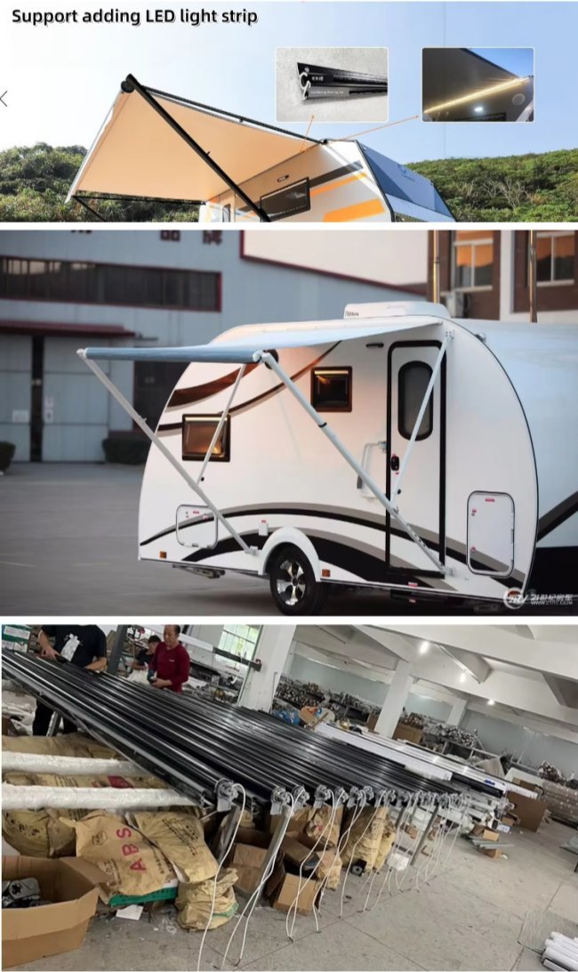 Manual Roll Out Carefree Rv Awning Waterproof Caravan Retractable Awnings