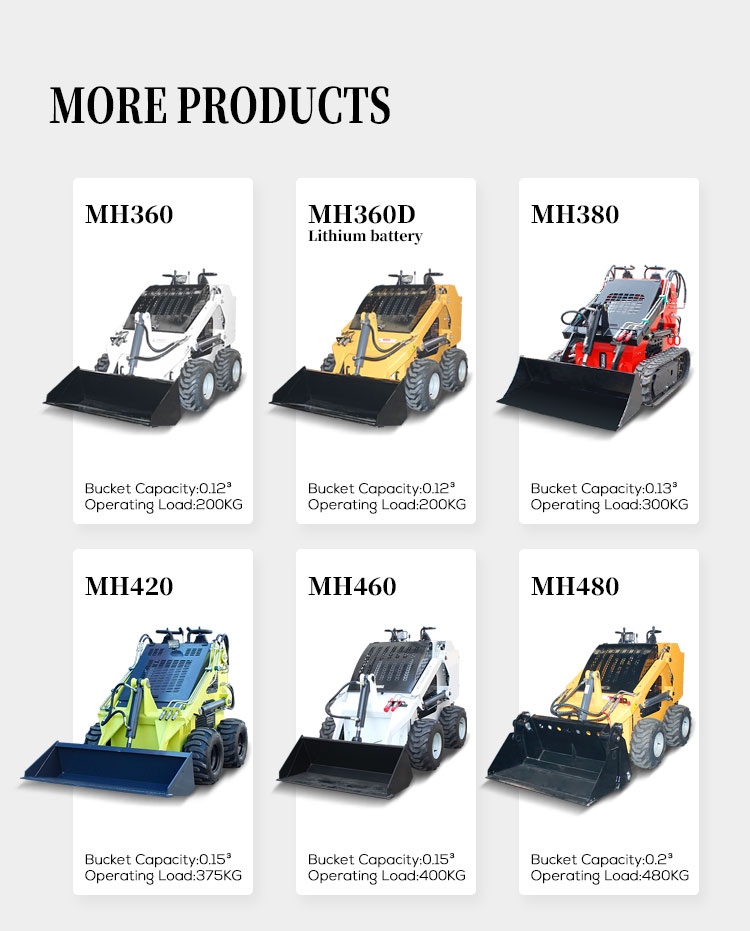 0-6km/h Working Speed Mini Skid Steer Loader with Epa Engine and 1000kg Rated Loading