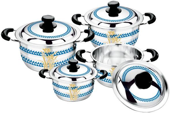 6pcs gold color cookware set & 16cm -20cm stainless steel cooking pot & cookware set kitchen