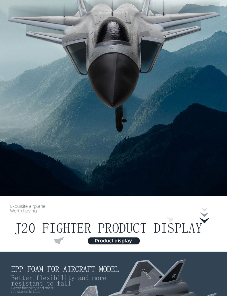 2.4g Fx9630 6 Axis Gyro Epp Foam J20 Rc Glider Airplane Fixed Wing Outdoor Remote Control Rc Plane Aircraft Flying Toys