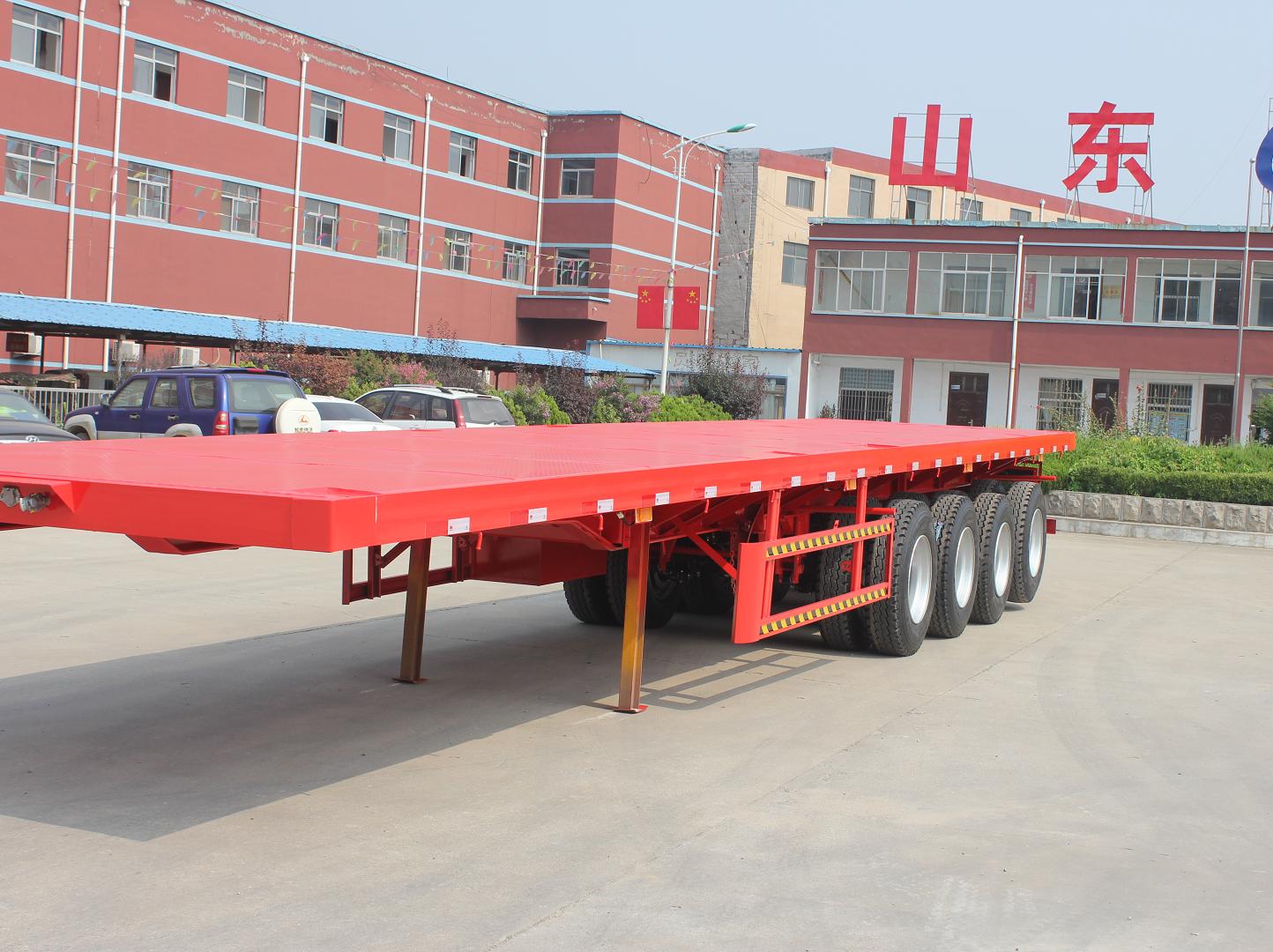 40 Ft 45 Ft 50ft Gooseneck Extendable Flat Bed Container Semi Trailer for Multi Axles
