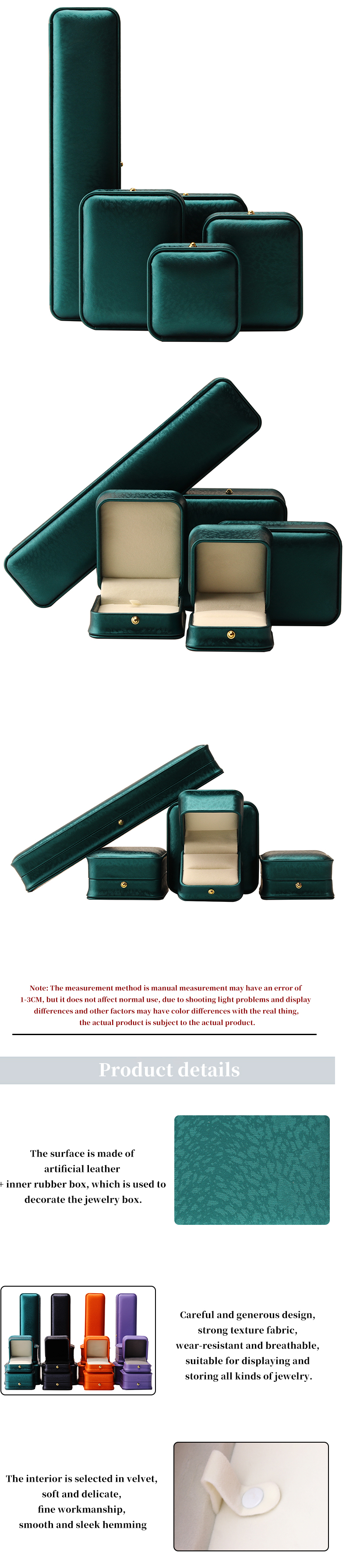 Custom Logo Necklace Ornaments Green Leather Jewelry Box for Hanhong 2023 Luxury Ring