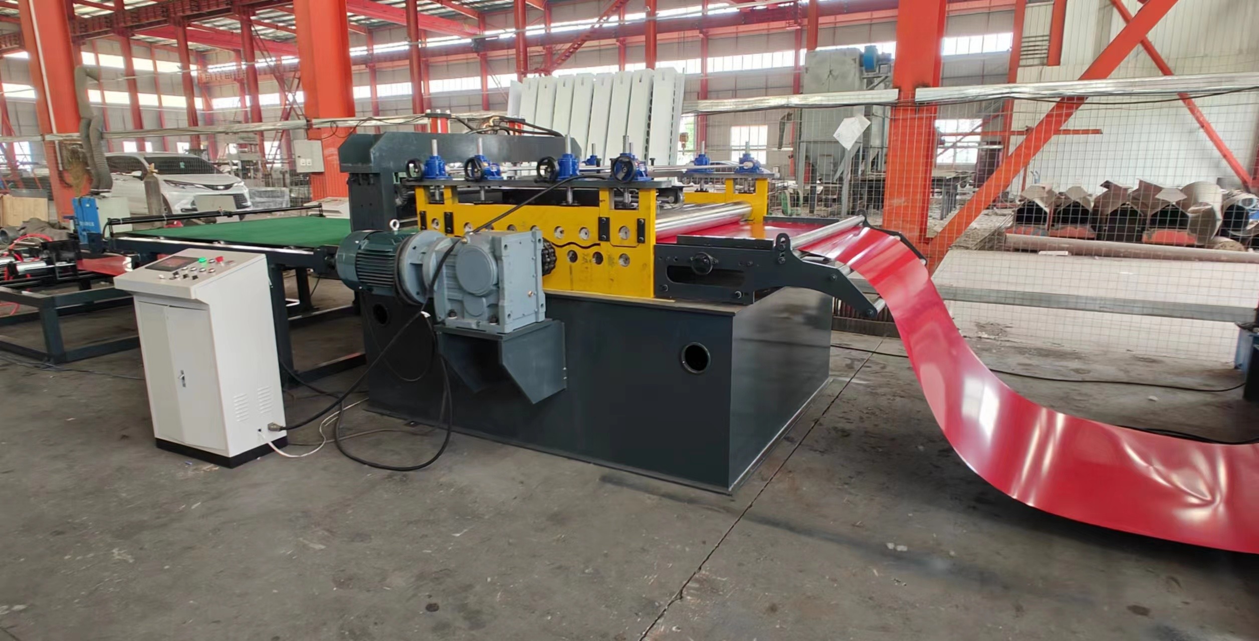 Automatic Cuting To Length And Slitting Line With Razor Blade Slitting Method