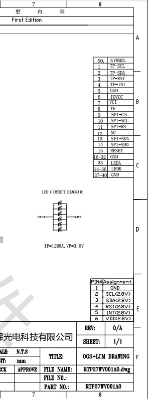 RGH - dISPLAY 2.7 Inch IPS TFT LCD Display With SPI Interface and 630 cd/m² Brightness