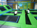 Professional Trampoline Park Equipment Rectangle Bungee For Children Adults
