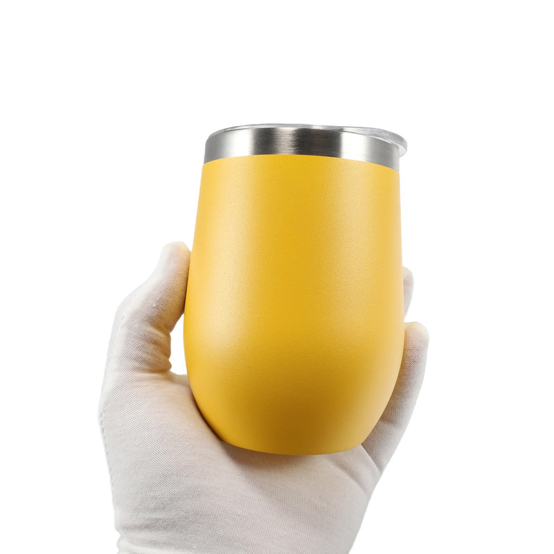 12 OZ Stainless Steel Wine Tumbler With Lid Wine Glass Tumbler Double Wall Vacuum Insulated Travel Tumbler Cup For Coffee Wine Cocktails