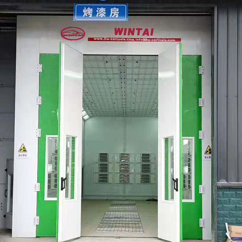 Outdoor LED Industrial Bus Spray Paint Booth With 2 Sets Of 7.5KW Exhaust Fans