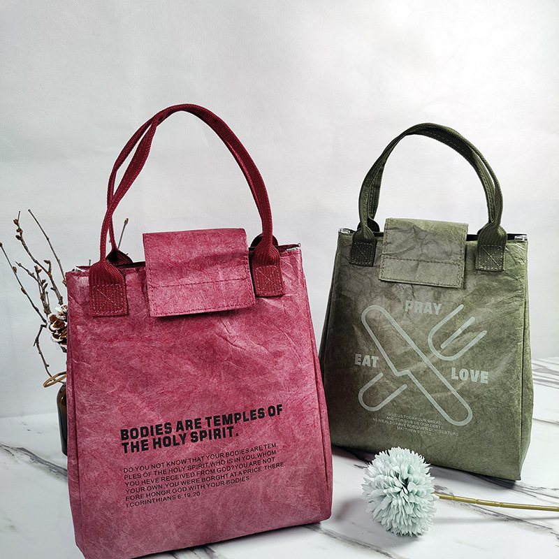 Dupont Paper Insulated Tote Lunch Bag Refrigerated Waterproof Lunch Containers