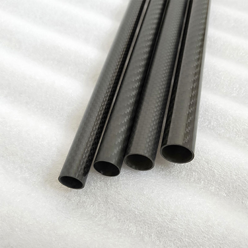 Processable Black Carbon Fiber Tubing OEM 3K Woven Surface