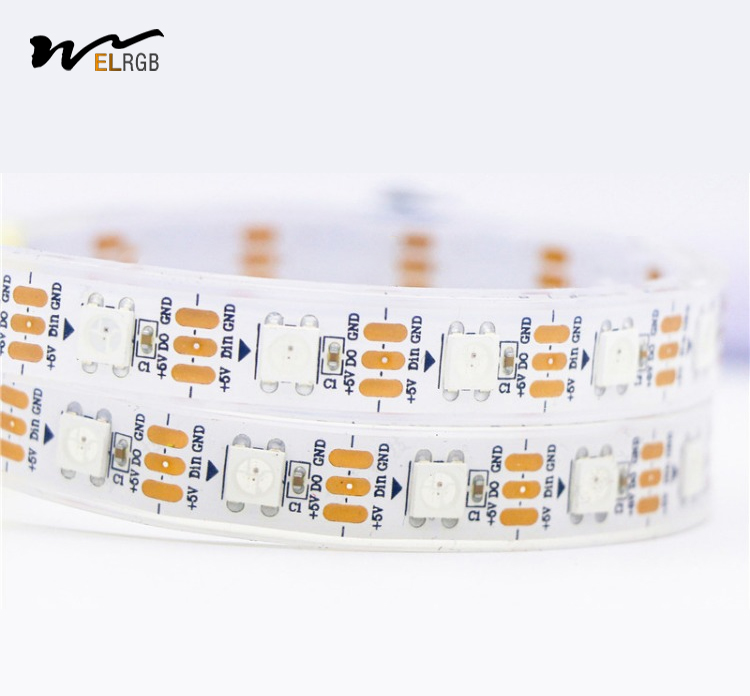 Addressable Digital RGB Flex LED Strip Light 0.3W/LED and 80 Ra Color Rendering Index