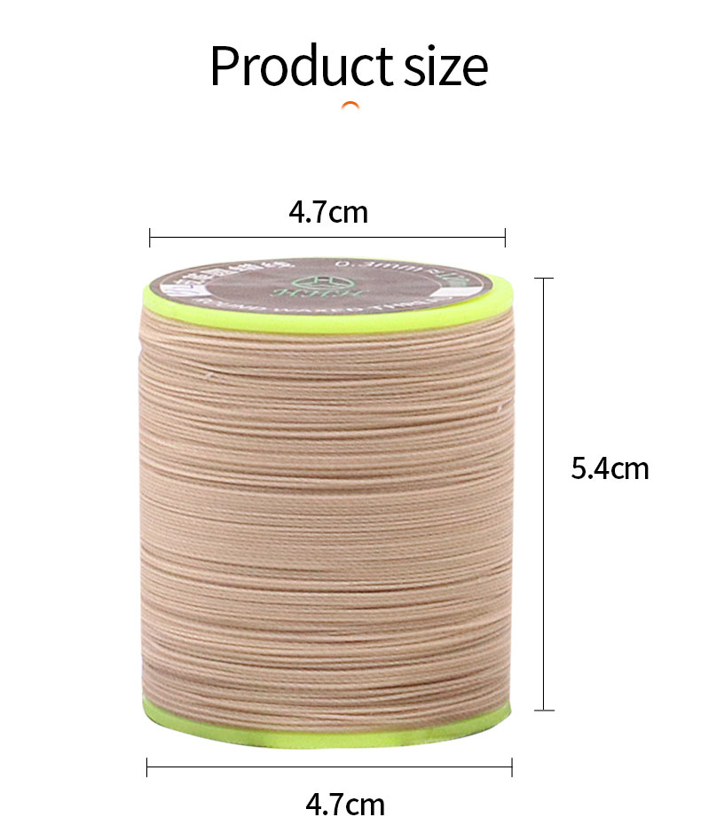 0.55mm Waterproof Polyester Bonded Round Waxed Thread for Leather Sewing Hand Knitting
