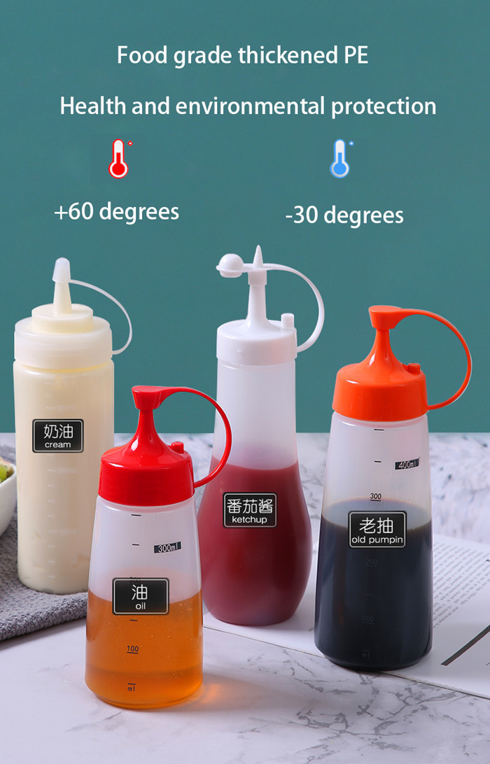 240ml Plastic Squeeze Bottles 8 Oz Condiment Dispenser Empty Plastic Sauce Bottles SGS