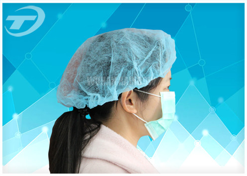 Medical Disposable nonwoven spunlace mesh scrub caps , hair nets , bouffant cap 21" /24"