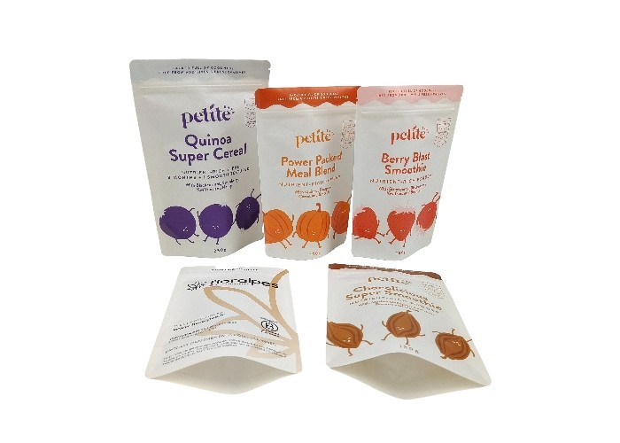 Pouches For Food Packing Biodedgradable Stand Up Plastic Zipper Aluminium Foil Packaging Custom Matte Bags Biodegradable