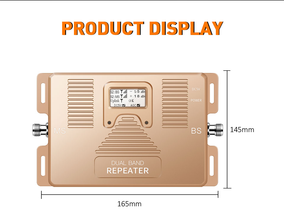 2G 3G 4G 850MHz 2100MHz Dual Band Booster Aluminum Profile Amplifier