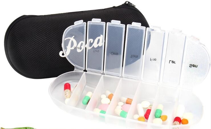 Portable Creative style foldable travel plastic cup with pill case, Random color creative travel cup with pill case for