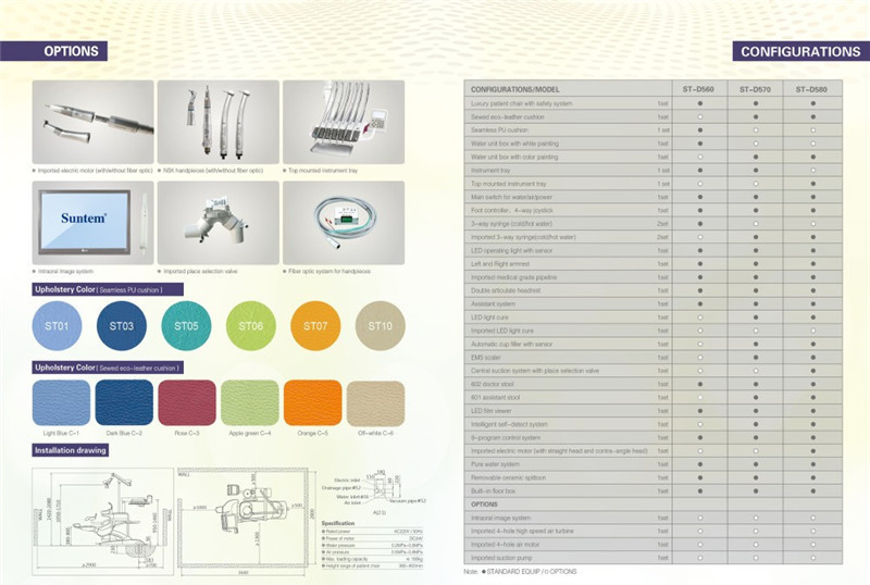 Hospital Dental Chair Unit Luxury Patient With Safety System D560