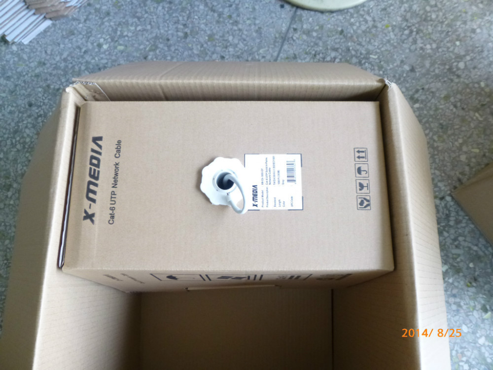 16 305M easy pull box UTP Cat5e, 1/0.4CCA*4P, OD:5.0mm, 305M/Box New PVC Jacket