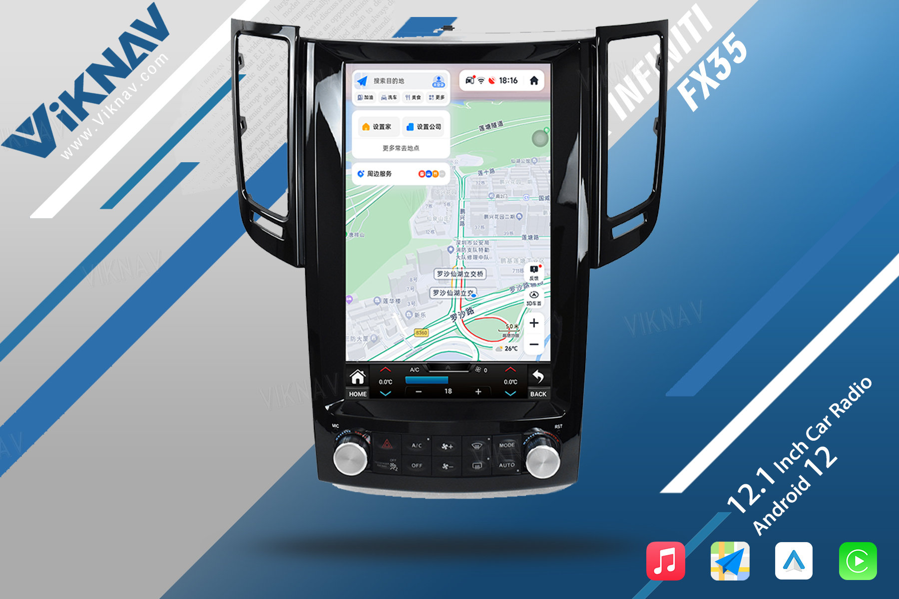 2012-2019 FX35 QX70 Infiniti Car Stereo Radio Audio System Aftermarket Carplay
