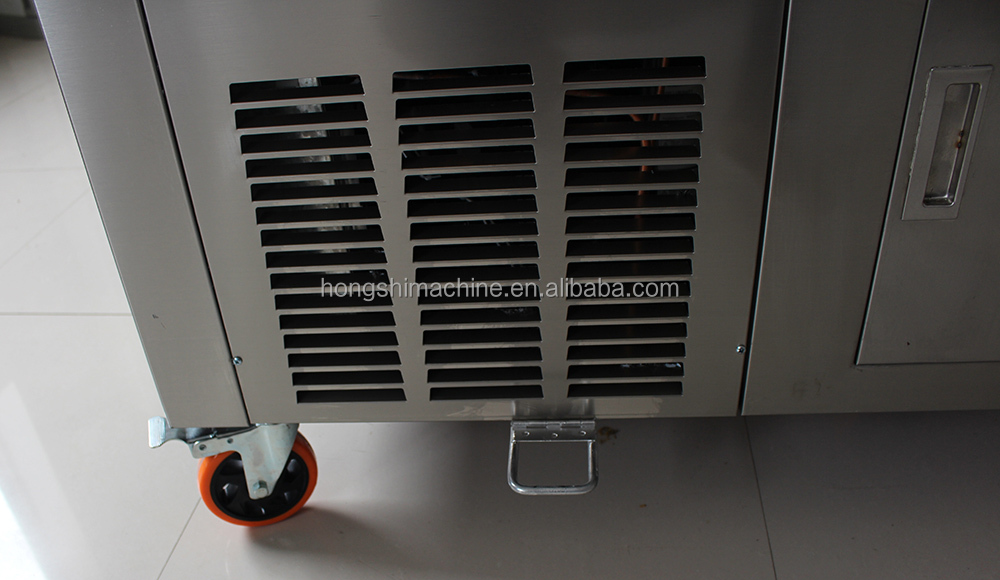 Stainless steel double square pan fried ice cream roll machine Commercial flat pan fry ice cream roll machine