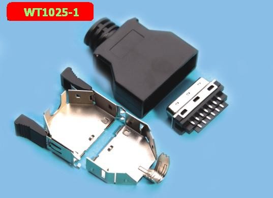 Male Type Scsi Cable Connector Shrapnel Button Type ABS UL94V-0 Shell