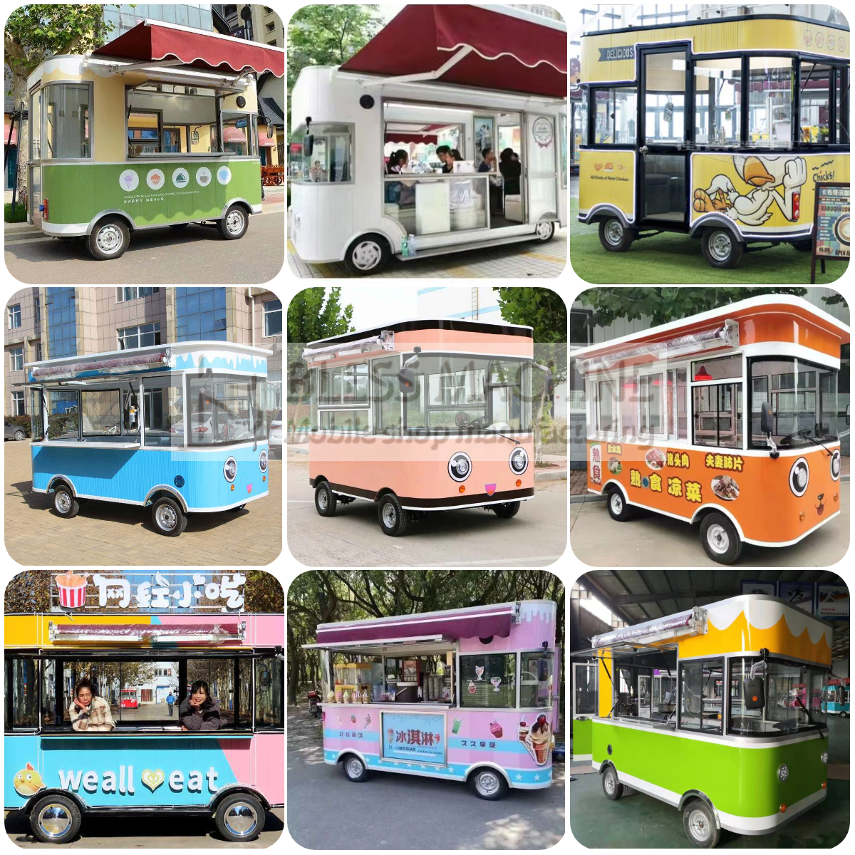 Beverage Drink Coffee Milk Tea Electric Mobile Snack Cart with Vacuum Tire