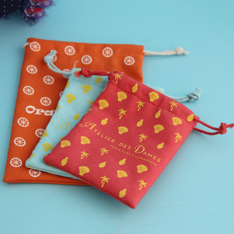 Colorful Drawstring Cotton Storage Bag Thick For Menstrual Cup Packing