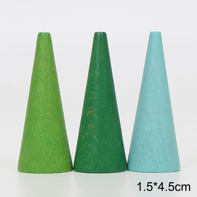 Cones 4cm Wooden Rainbow Stacker Wooden Mushroom Puzzle