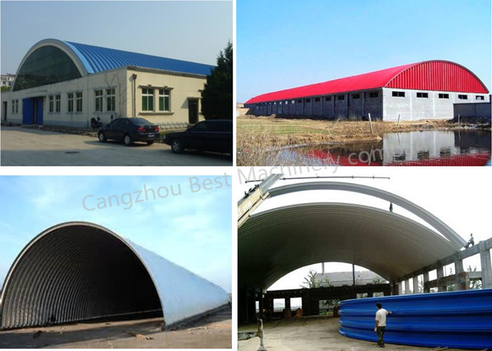 K Span Roll Forming Machine For Arch Roofs And Buildings With 7.5kw Power