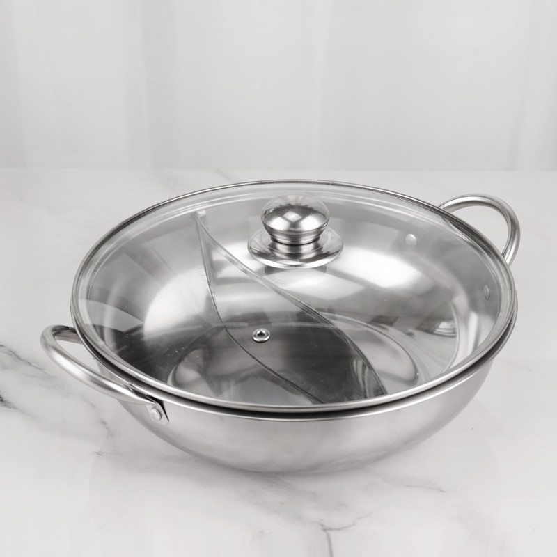Long Service Life Kitchen Soup Pots Stainless Steel Material With Glass Lid
