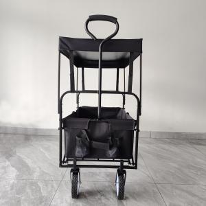 Collapsible Foldable Wagon With Removable Canopy Utility Folding Wagon With 360