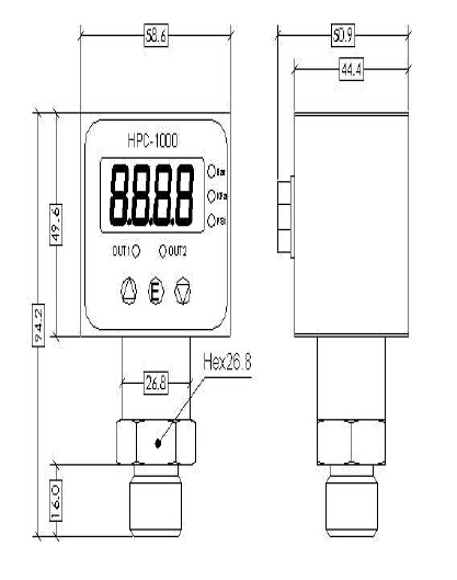 HPC-1000 Digital Pressure transmitter for sanitary industry and slury liquid with relays output