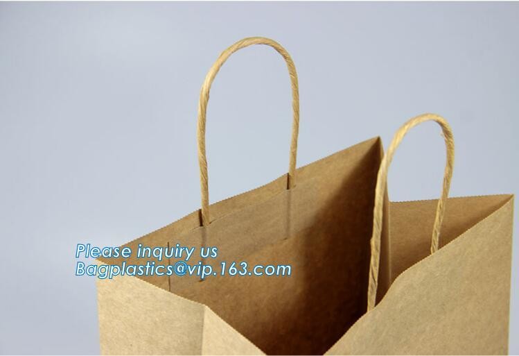 Flower carrier bag with different color customized pot plants kraft paper bag with handle,stamping logo fancy paper flow