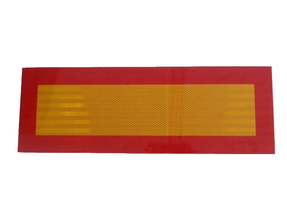 135 Mm*565 Mm Safety Reflective Sticker Customized Rear Marking Reflective Sticker Plate For Heavy Vehicle