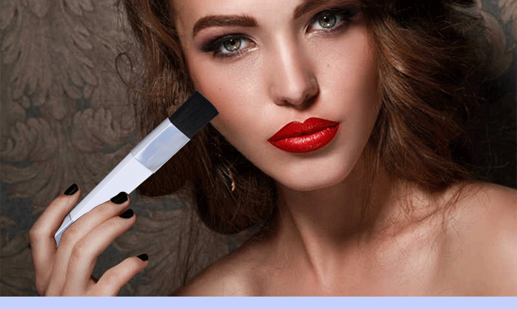 Black Blush And Eye Shadow Integrated Aluminum Ferrite Plastic Handle Flat Brush