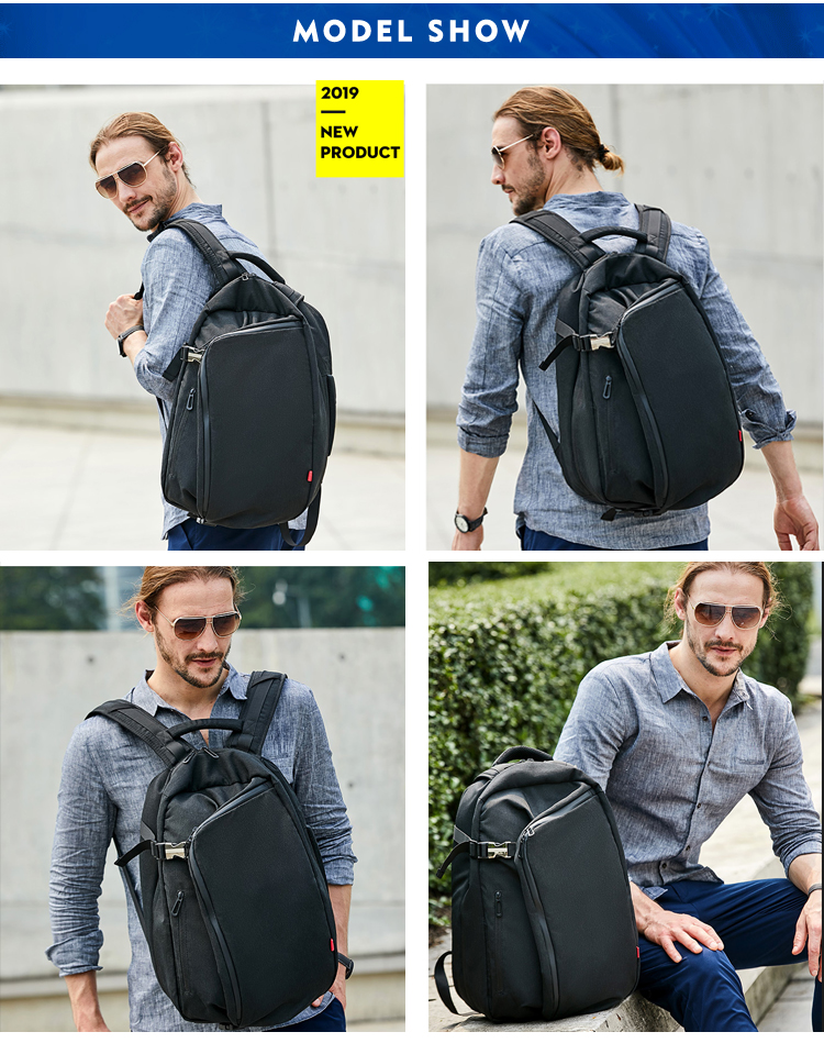 24L 15.6 Inch Expandable Laptop Backpack Multifunctional Rucksack 1680D