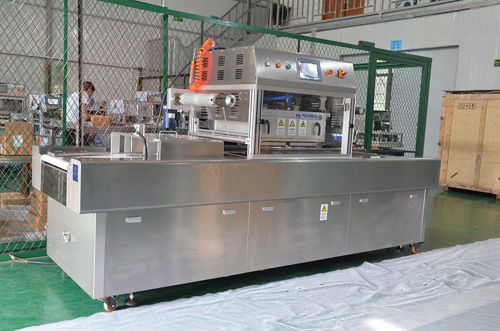 Nitrogen Filling Food Tray Vacuum Sealer Fruit Container Packing Sealing Machine