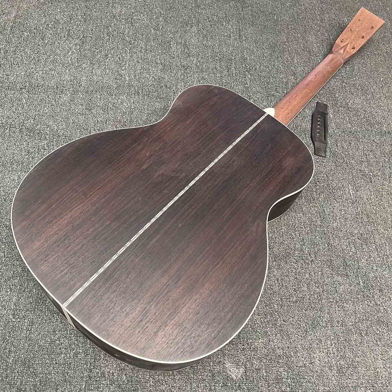 Custom 40 inch OM45 body DIY KIT Acoustic Guitar with Herringbone Binding no Painting