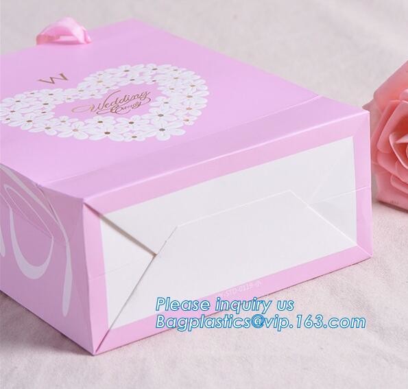Luxury paper bags with handles Different Sizes,250gsm art paper shopping carrier bag custom printing with handle rope