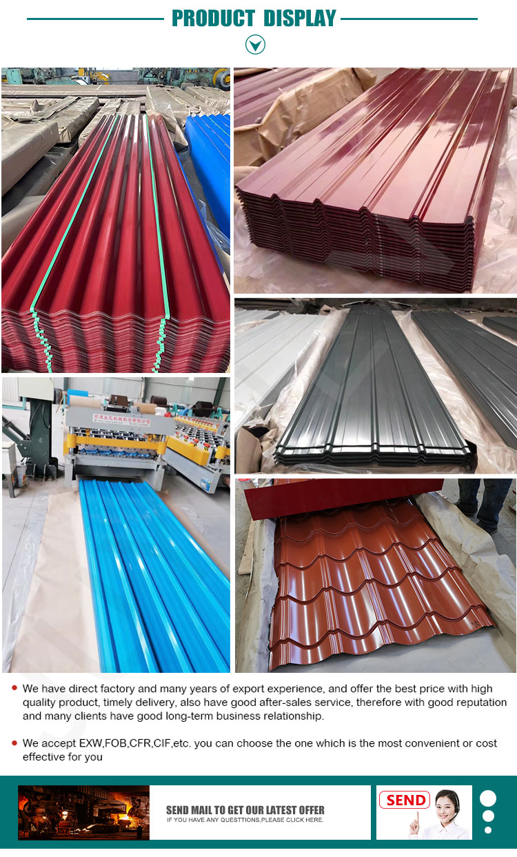 Hot Dipped PPGI Steel Roofing Sheet SGCC / CGCC Pre Painted Metal Roofing Sheet