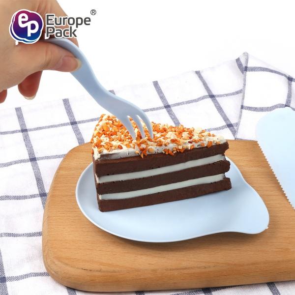11pcs/Bag Disposable Cake Tableware Sets Plastic Plate Fork Knife Birthday Party