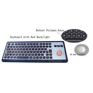 Industrial Metal Keyboard with Backlit Trackball Robust IP65 Panel Mount