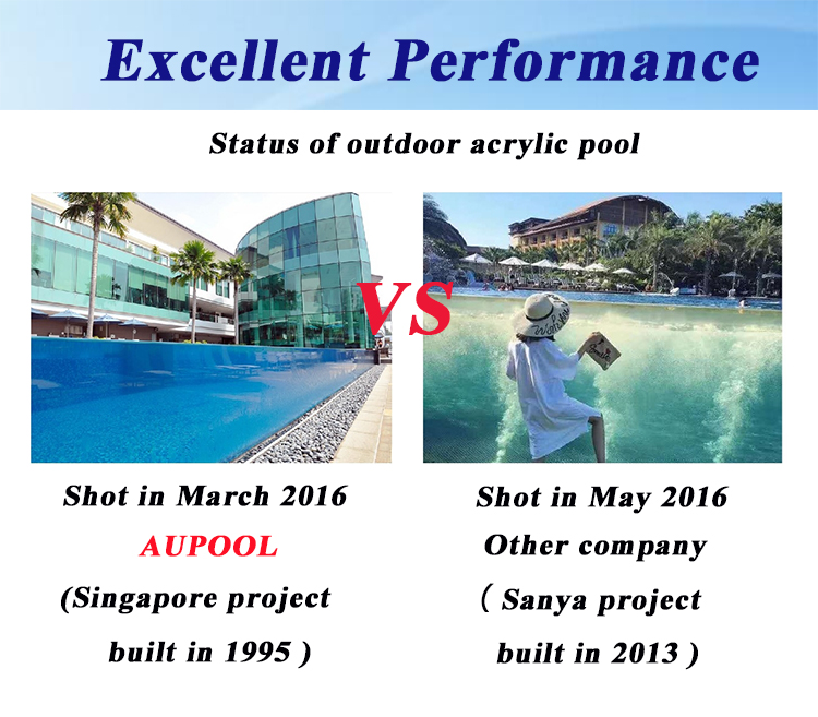 Hotel Pool Window Installation Aupool Non-Yellowing Pool Window for Container Pools