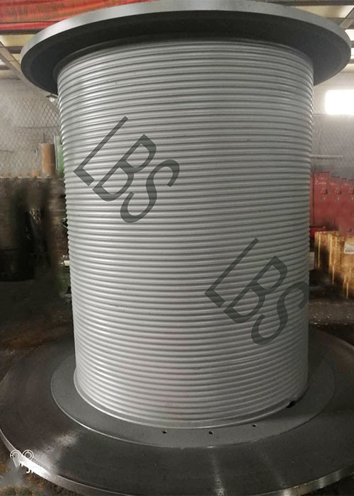 Tower Crane Winch Grooved Drum With Brake Belt Customized